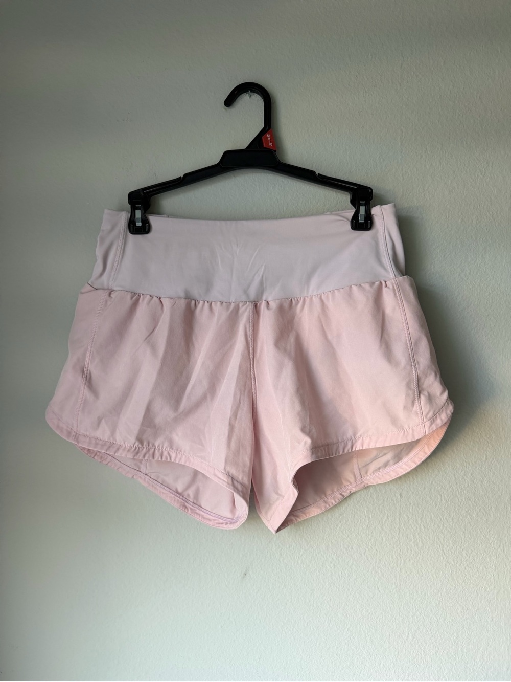 Not Lululemon Light Pink Women's Athletic Shorts with High Waist